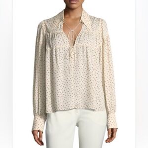 Joseph Crosby Heart Silk Tie Blouse size 38 (fits 4/6)